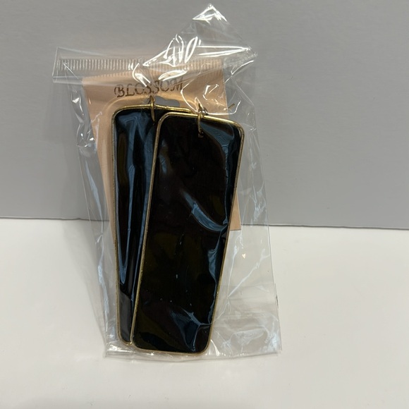 Blossom (Set of 3) Black , Brown, Light Brown Earrings Two All Gold Trim New - Picture 12 of 17